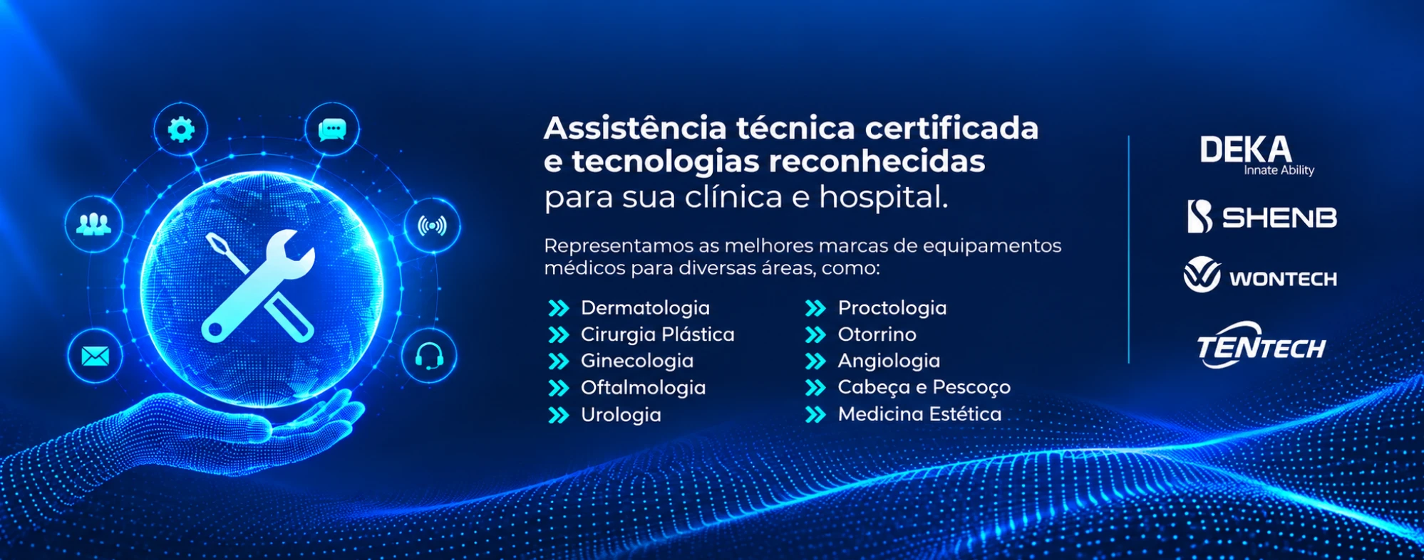 Banner Premium Tech sobre assistência técnica certificada e tecnologias médicas