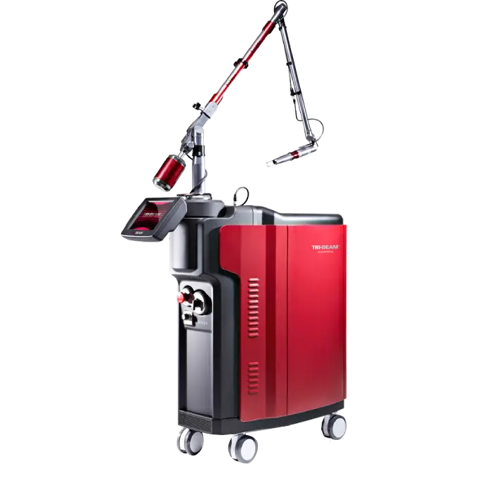 Equipamento Tri-Beam para tratamentos de pigmentos e rejuvenescimento da pele